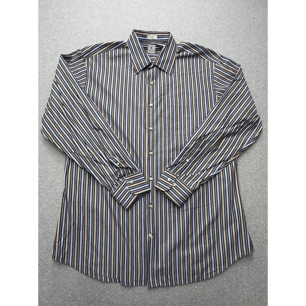 Peter Millar Dress Shirt Mens XL Multicolor Stripe Long Sleeve Button Front